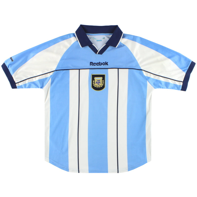 Vintage 1999-2000 World Cup Argentina National Soccer Kit Jersey deals by Reebok