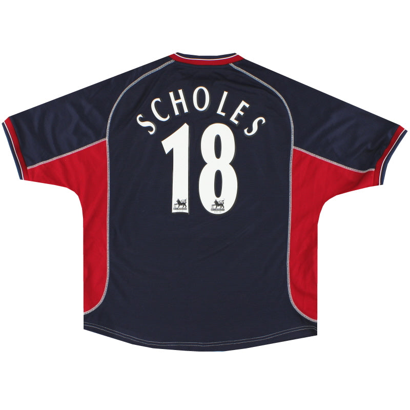 2000-01 Manchester United Umbro Third Shirt Scholes #18 XL Football Shirt