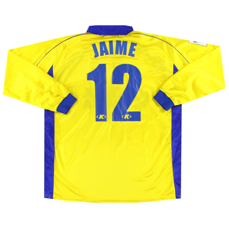 2000-01 Villarreal Kelme Home Shirt Jaime #12 L/S *Mint* XXL Football Shirt