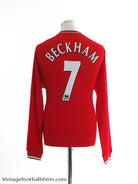 2000-02 Manchester United Home Shirt Beckham #7 L/S L Football Shirt