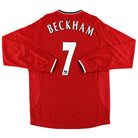 2000-02 Manchester United Umbro Home Shirt L/S Beckham #7 L Football Shirt