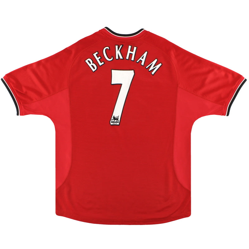 2000-02 Manchester United Umbro Home Shirt Beckham #7 L Football Shirt