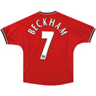 2000-02 Manchester United Umbro Home Shirt Beckham #7 S.Boys Football Shirt