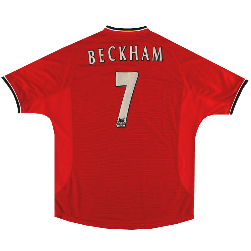 2000-02 Manchester United Umbro Home Shirt Beckham #7 XL Football Shirt