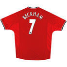 2000-02 Manchester United Umbro Home Shirt Beckham #7 L Football Shirt