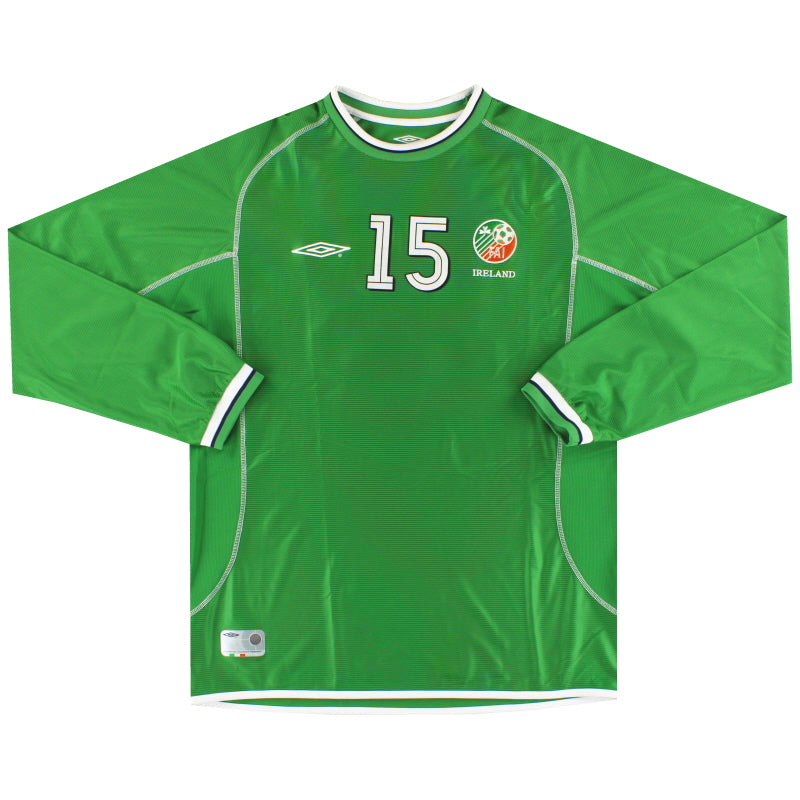 2001-02 Ireland Umnro Match Issue Home Shirt #15 L/S XL Football Shirt