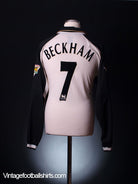 2001-02 Manchester United Match Worn Centenary L/S Away Shirt Beckham #7  Football Shirt