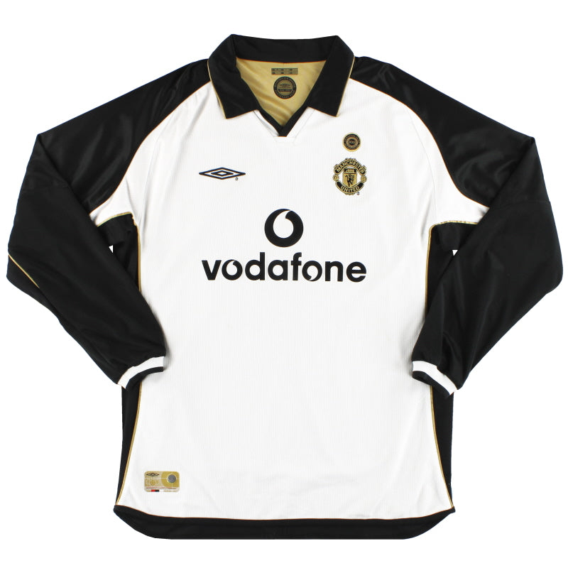 2001-02 Manchester United Umbro Centenary Reversible Away Shirt L/S XL Football Shirt