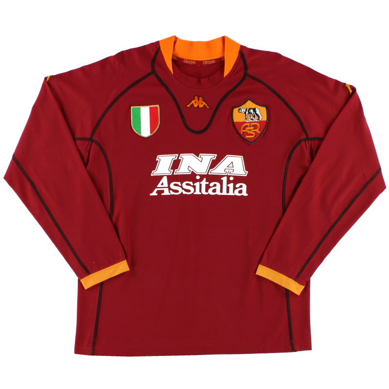 2001-02 Roma Kappa Home Shirt L/S S Football Shirt