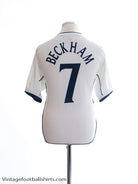 2001-03 England Home Shirt Beckham #7 M Football Shirt