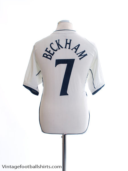 2001-03 England Home Shirt Beckham #7 M Football Shirt