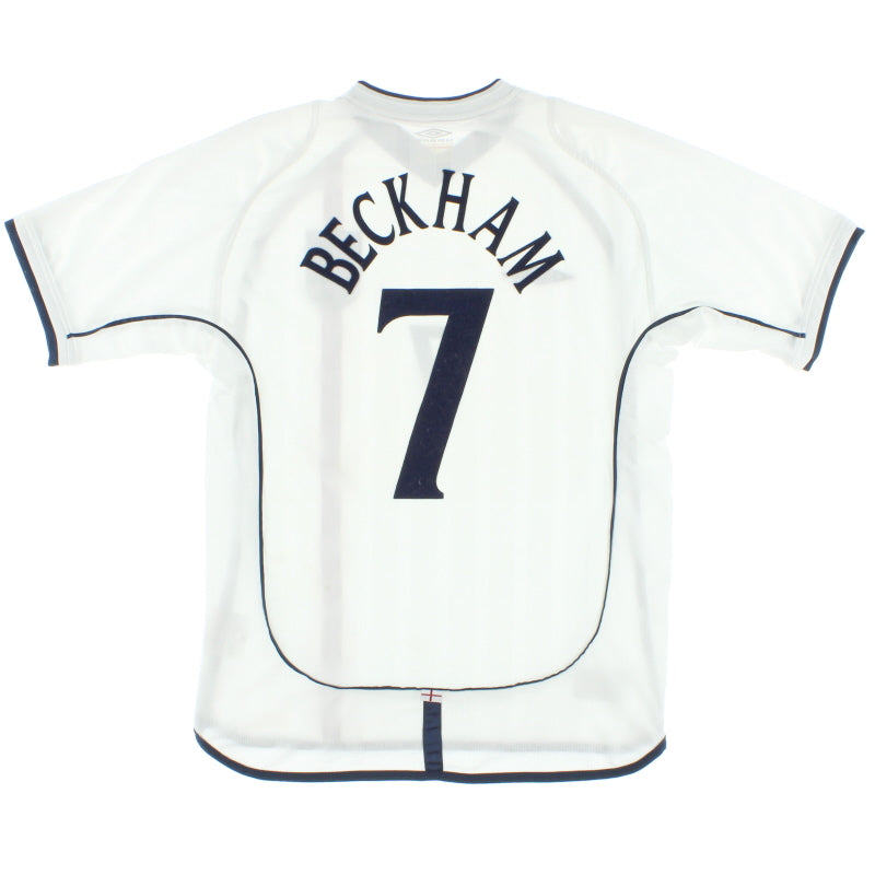 2001-03 England Home Shirt Beckham #7 M Football Shirt