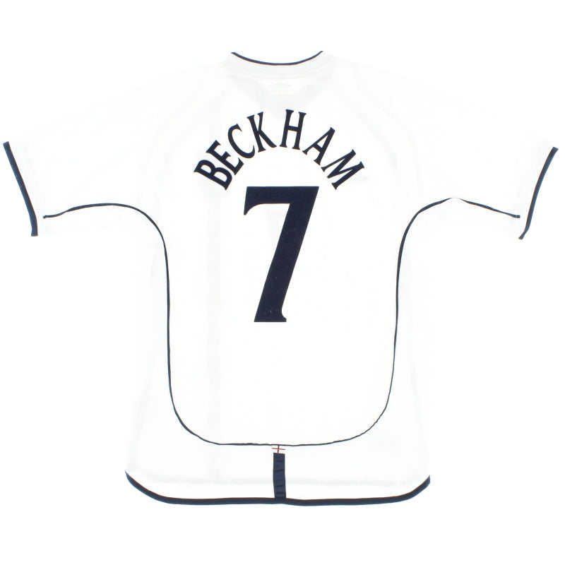 2001-03 England Home Shirt Beckham #7 L Football Shirt