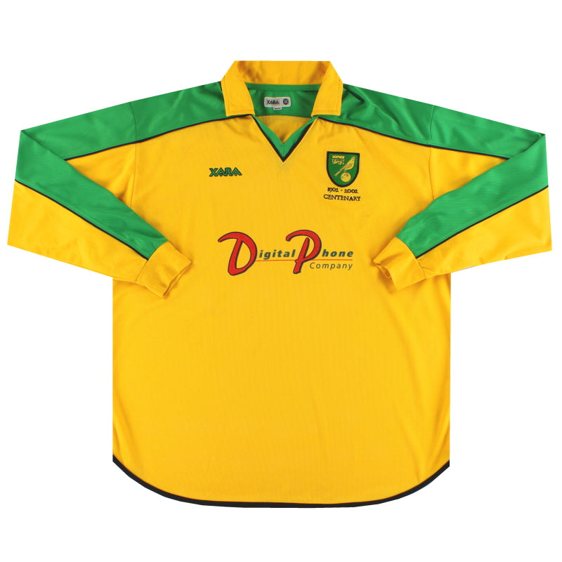 2001-03 Norwich City Centenary Home Shirt L/S XXL Football Shirt