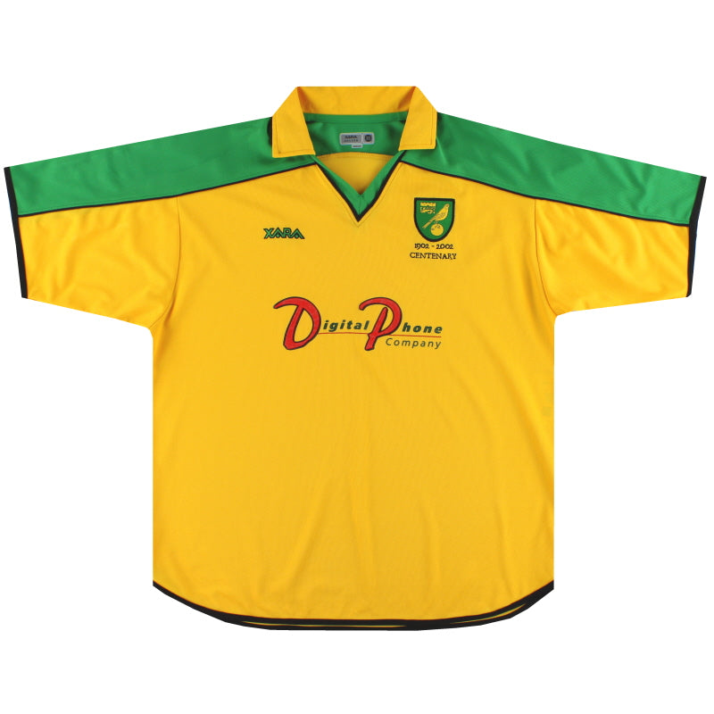 2001-03 Norwich City Xara Centenary Home Shirt XL Football Shirt