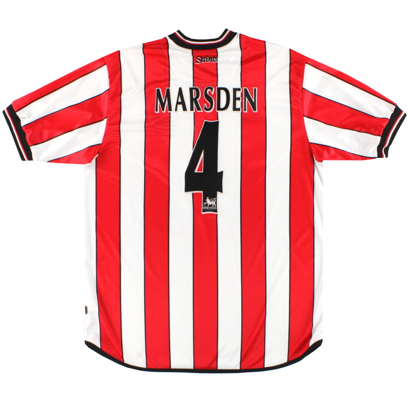 2001-03 Southampton Home Shirt Marsden #4 L Football Shirt