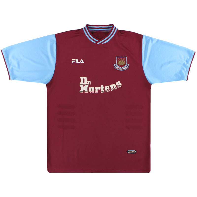 2001-03 West Ham Fila Home Shirt L Football Shirt