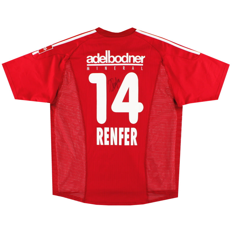 2002-03 FC Thun 'Signed' adidas Match Issue Shirt Renfer #14 XL Football Shirt