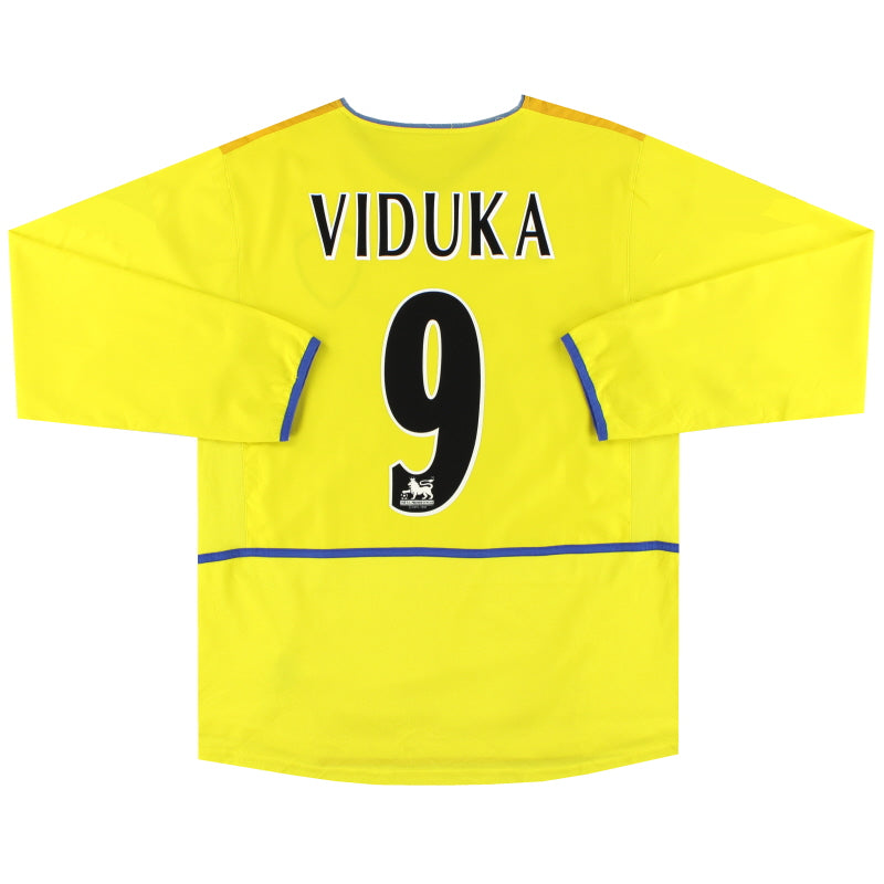 2002-03 Leeds Nike Away Shirt Viduka #9 L/S M Football Shirt