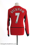 2002-03 Manchester United Home Shirt Beckham #7 L/S Y Football Shirt