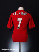 2002-03 Manchester United Home Shirt Beckham #7 M Football Shirt