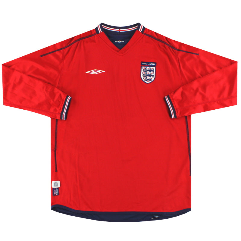 2002-04 England Umbro Away Shirt L/S M Football Shirt