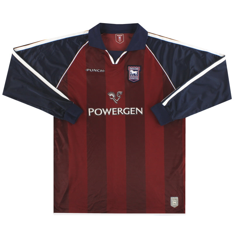 2002-04 Ipswich Punch Away Shirt L/S XXL Football Shirt