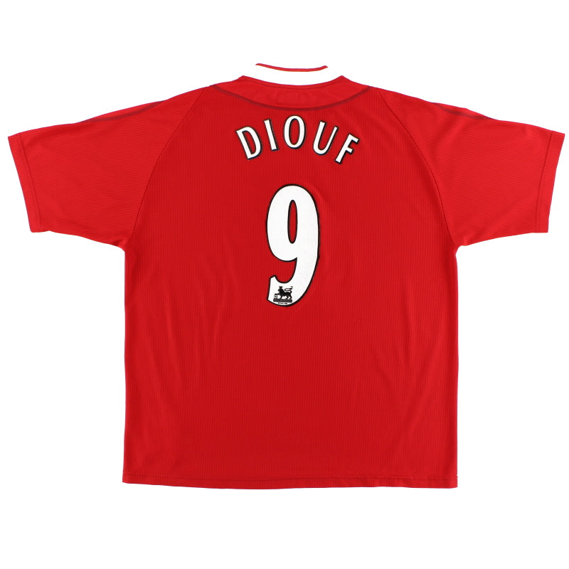 2002-04 Liverpool Home Shirt Diouf #9 XL Football Shirt