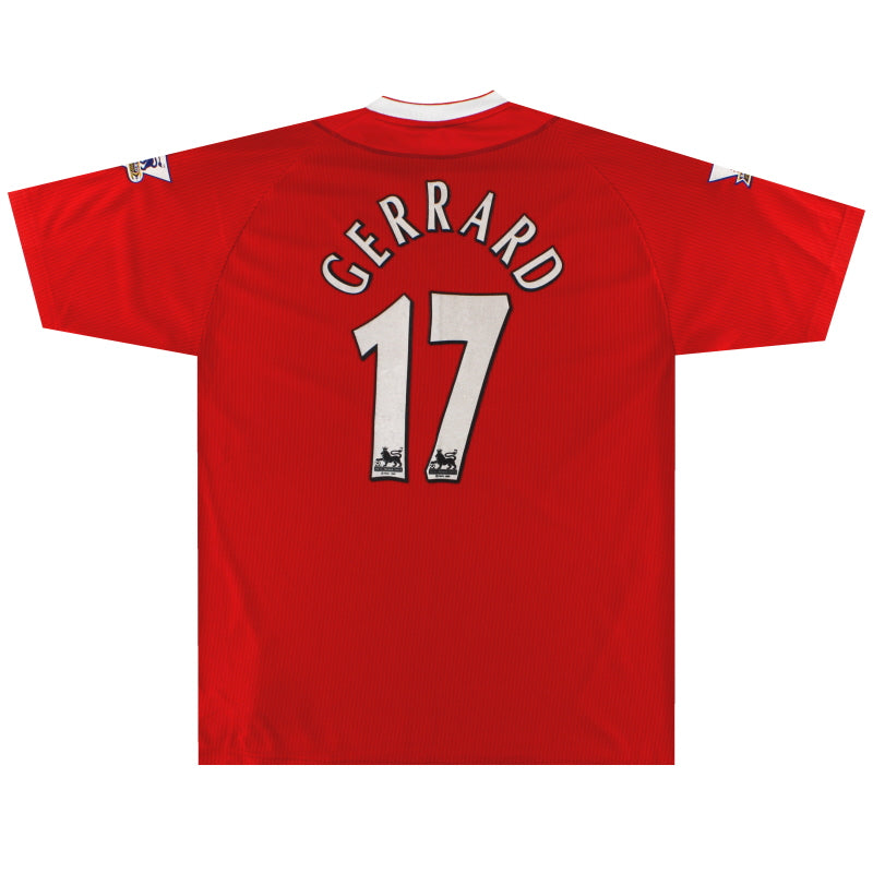 2002-04 Liverpool Reebok Home Shirt Gerrard #17 L Football Shirt