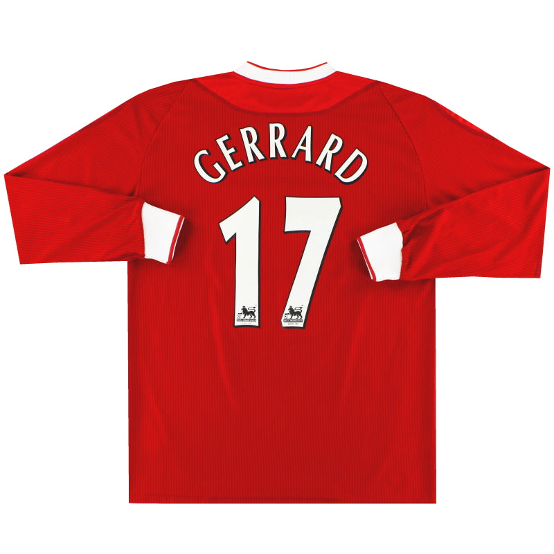 2002-04 Liverpool Reebok Home Shirt Gerrard #17 L/S M Football Shirt