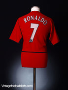 2002-04 Manchester United Home Shirt Ronaldo #7 XL.Boys Football Shirt