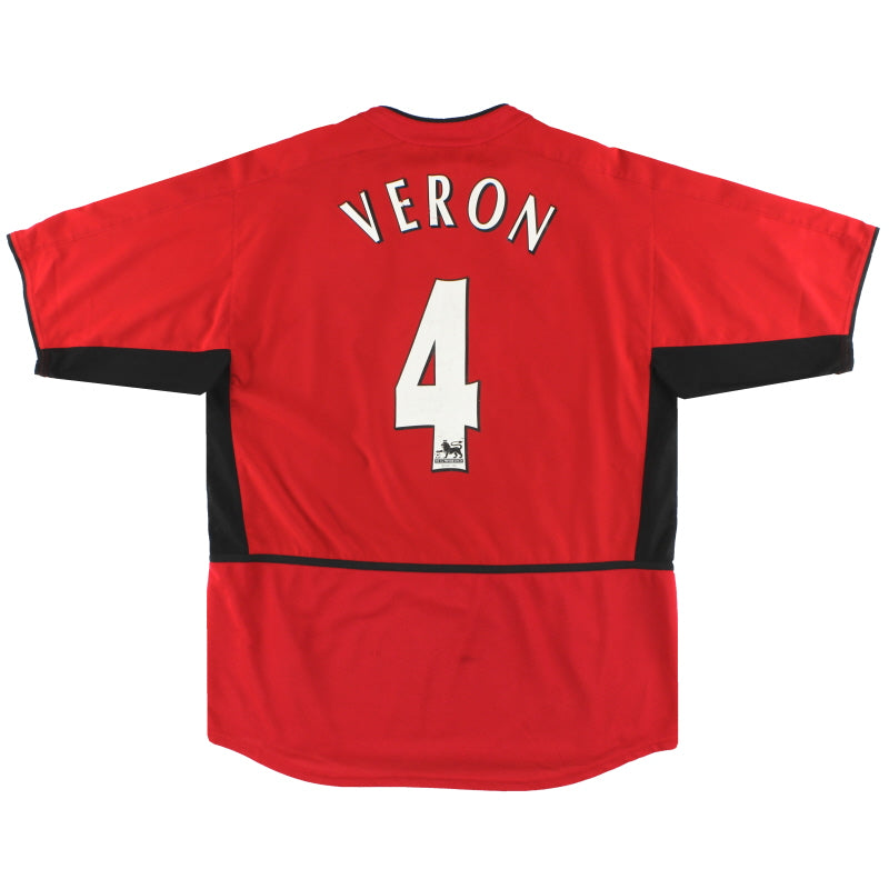 2002-04 Manchester United Nike Home Shirt Veron #4 L Football Shirt