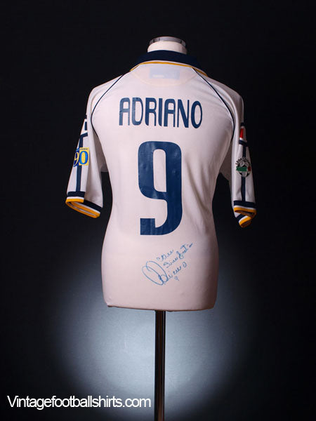 2003-04 Parma Match Issue Signed Away Shirt Adriano #9  Football Shirt