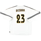 2003-04 Real Madrid adidas CL Home Shirt Beckham #23 L/S XL Football Shirt