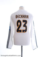 2003-04 Real Madrid CL Home Shirt Beckham #23 L/S M Football Shirt