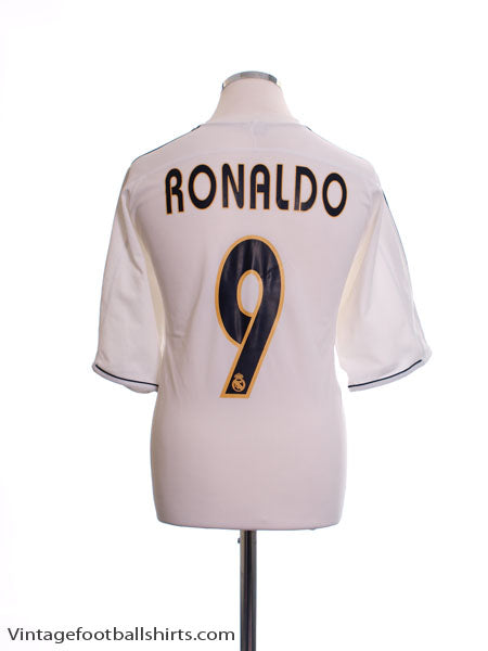 2003-04 Real Madrid Home Shirt Ronaldo #9 L Football Shirt