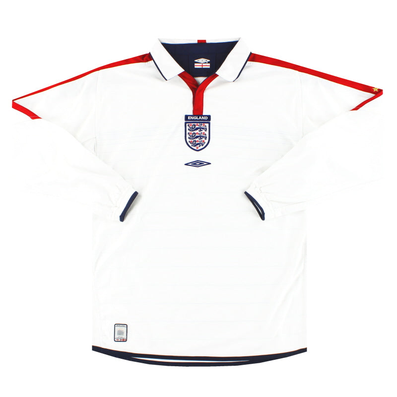 2003-05 England Umbro Home Shirt L/S L Football Shirt