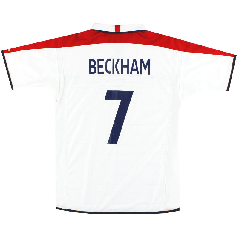 2003-05 England Umbro Home Shirt Beckham #7 *Mint* M Football Shirt