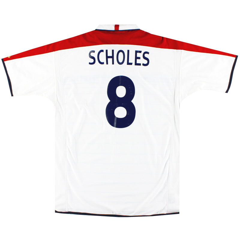 2003-05 England Umbro Home Shirt Scholes #18 XL Football Shirt