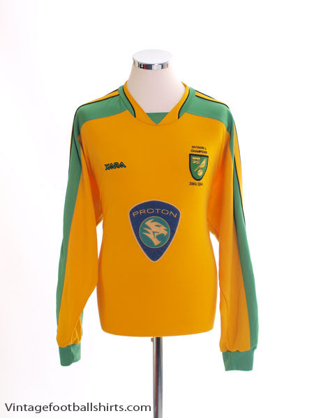 2003-05 Norwich City 'Division 1 Champions' Home Shirt L/S L Football Shirt