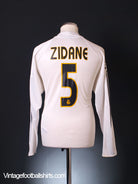 2004-05 Real Madrid Champions League Home Shirt Zidane #5 L/S M Football Shirt