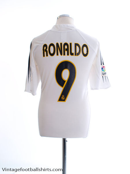 2004-05 Real Madrid Home Shirt Ronaldo #9 XL Football Shirt