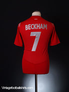 2004-06 England Away Shirt Beckham #7 M Football Shirt