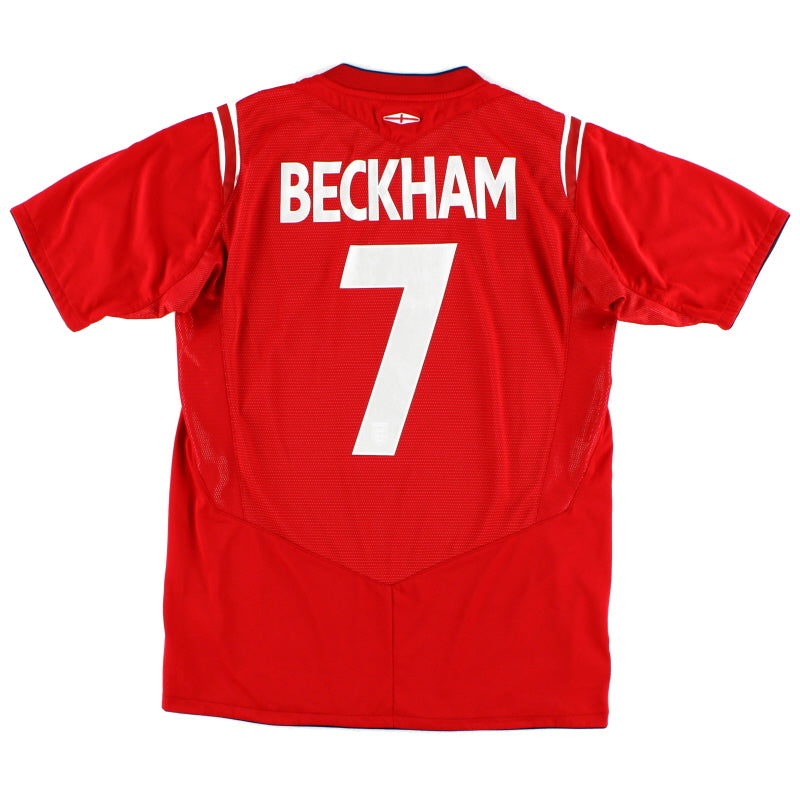 2004-06 England Away Shirt Beckham #7 XXL Football Shirt