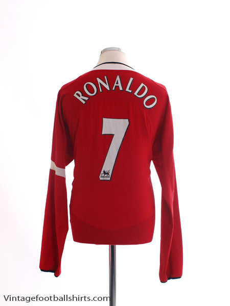 2004-06 Manchester United Home Shirt Ronaldo #7 L/S XL Football Shirt