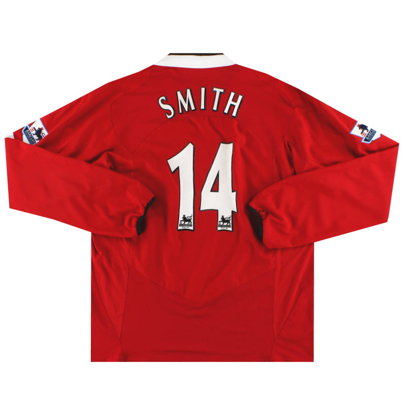 2004-06 Manchester United Nike Home Shirt Smith #14 L/S L Football Shirt