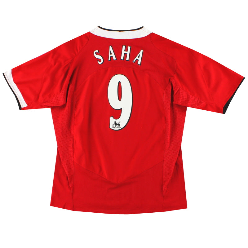 2004-06 Manchester United Nike Home Shirt Saha #9 XL Football Shirt