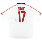 2005-06 AC Milan adidas Player Issue 'Formotion' Away Shirt Simic #17 L/S XL Football Shirt