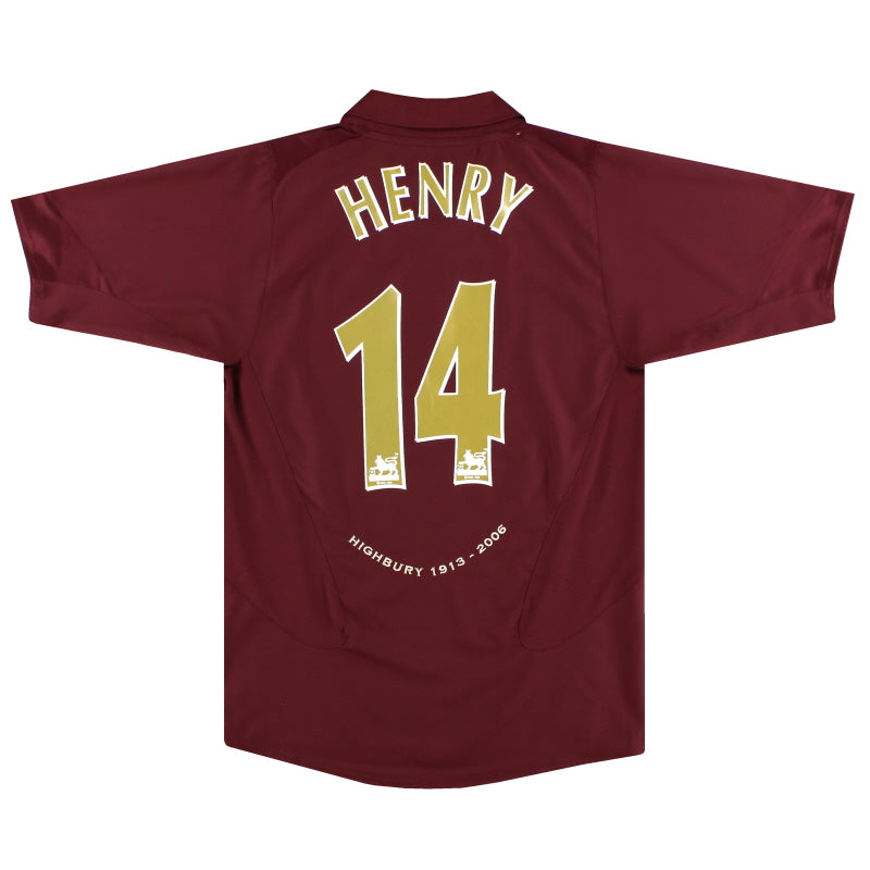 2005-06 Arsenal Highbury Home Shirt Henry #14 S Football Shirt