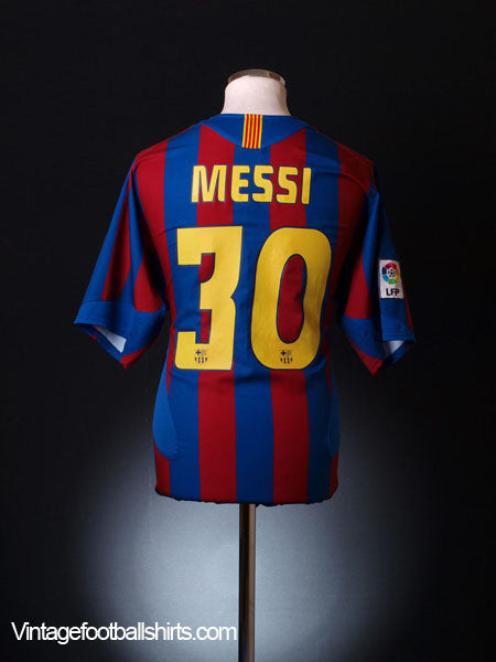 2005-06 Barcelona Home Shirt Messi #30 M Football Shirt